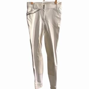DRESSAGE BREECHES Sz 28 Rhienstone FULLSEAT Cavallino Marino 4-Way Stretch White